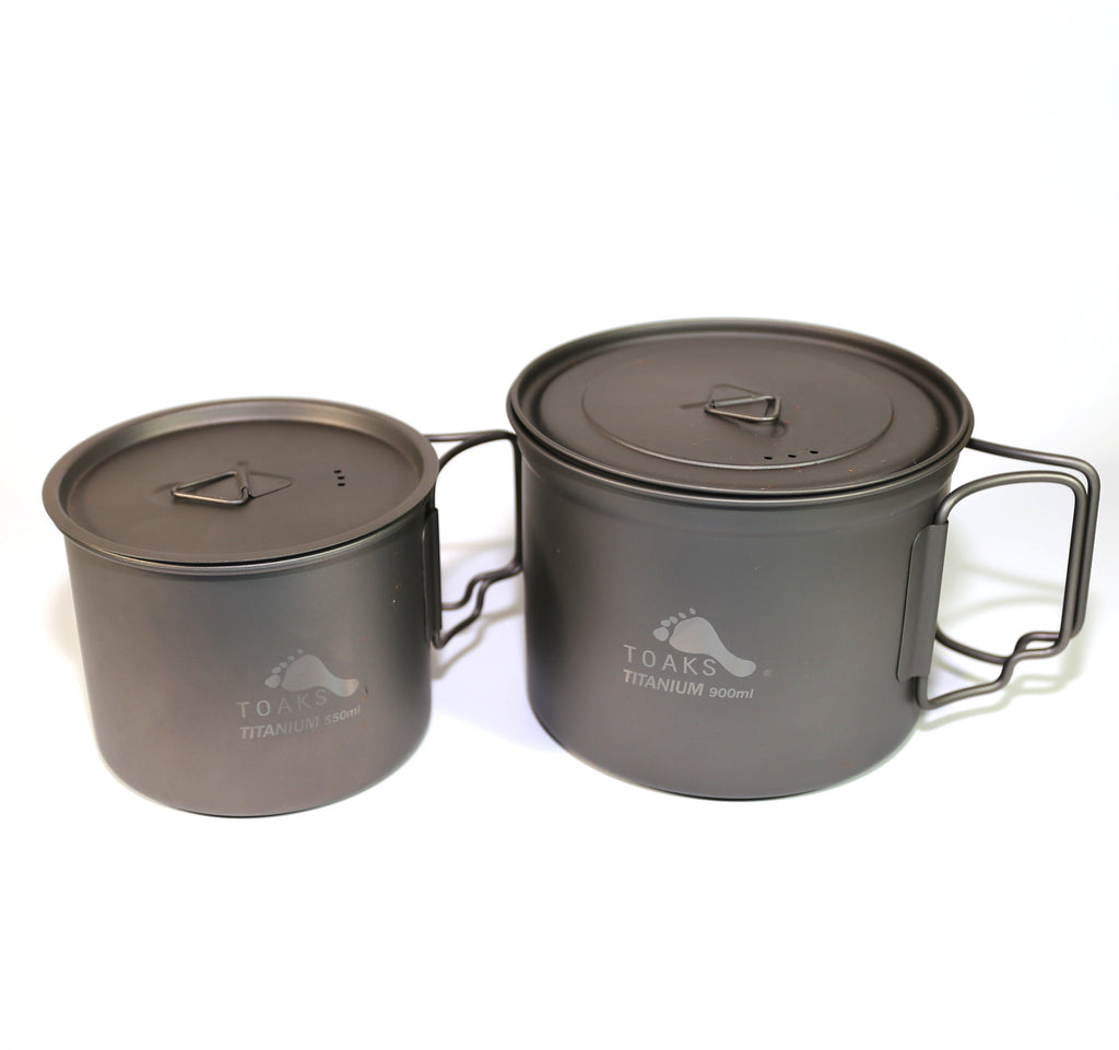 TOAKS Titanium 900ml Pot and 550ml Pot Combo Set – TOAKS Outdoor