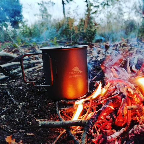 TOAKS Titanium 450ml Cup with Folding Handles - CUP-450 - Outdoor Camping  Mug