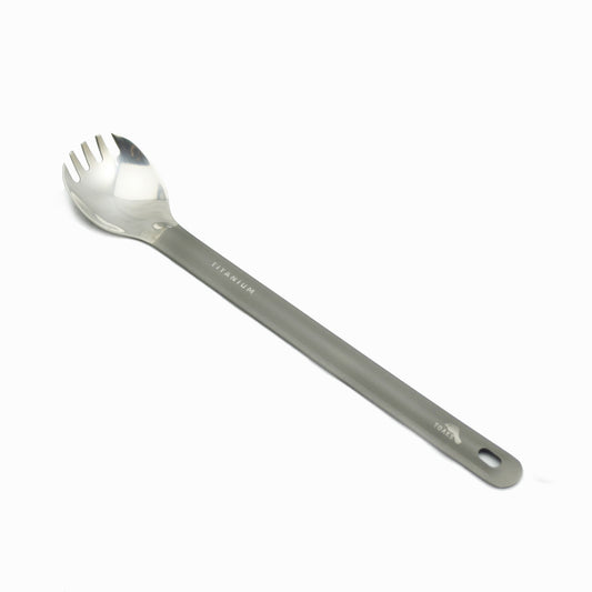 TOAKS Titanium Long Handle Spork with Polished Bowl